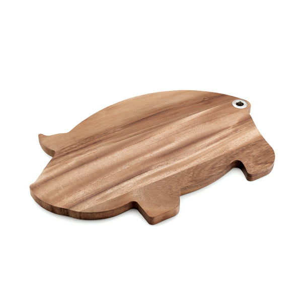 Carved  Tray Wooden plate slicing board Solid Wood 17"long Pig shaped